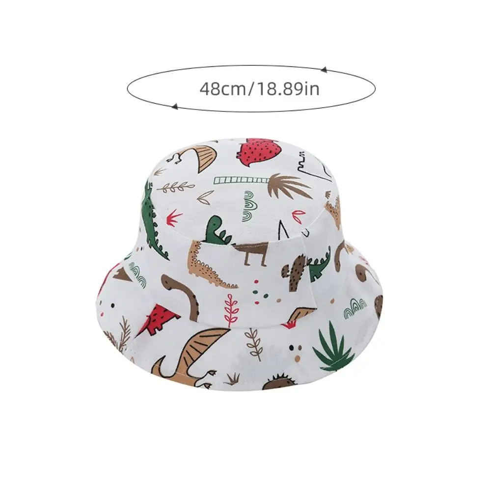 Gorros de cubo con estampado de dinosaurio para bebé, sombrero de pescador infantil de dibujos animados, sombrero de Sol de Panamá para niño y niña