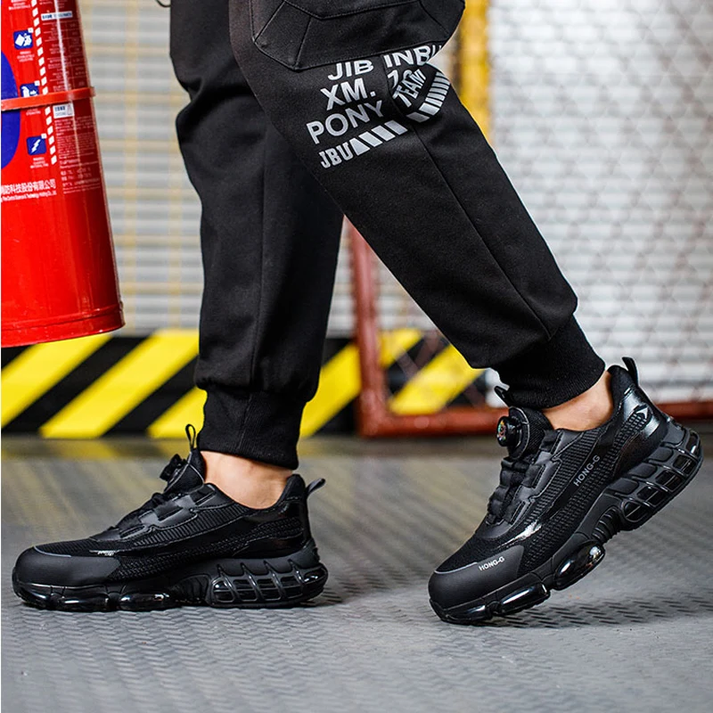 Modische Sicherheitsschuhe mit Drehknopf für Herren, Anti-Schlag- und Anti-Durchstich-Bergbaustiefel, Modische Herren-Sneaker, Sicherheitsarbeitsschuhe für Männer ﻿ – Detail 12