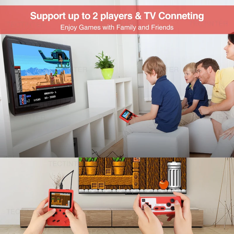 500 في 1 ريترو يده لعبة لاعب لعبة فيديو وحدة التحكم ألعاب التلفزيون وحدة التحكم AV خارج صغيرة محمولة 8Bit لعبة وحدة التحكم للأطفال هدية