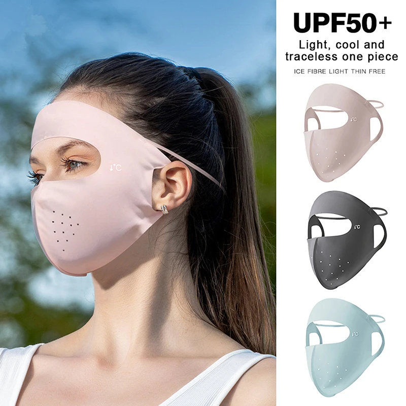 Masque de protection contre les UV pour femme, masque facekini, glace, anti-perruque, été, respirant, couverture fine pour tout le visage