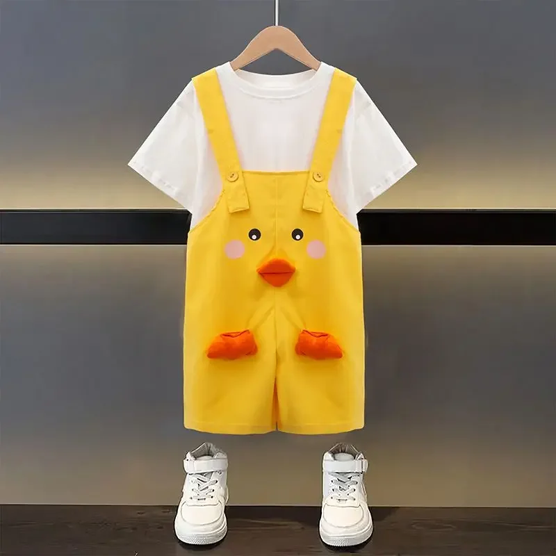 Chick Dier Korte Mouw Eerste Verjaardag Overalls Kids T-Shirt Afstuderen Sportdag Kleuterschool Jongens Meisjes Kostuum Outfit