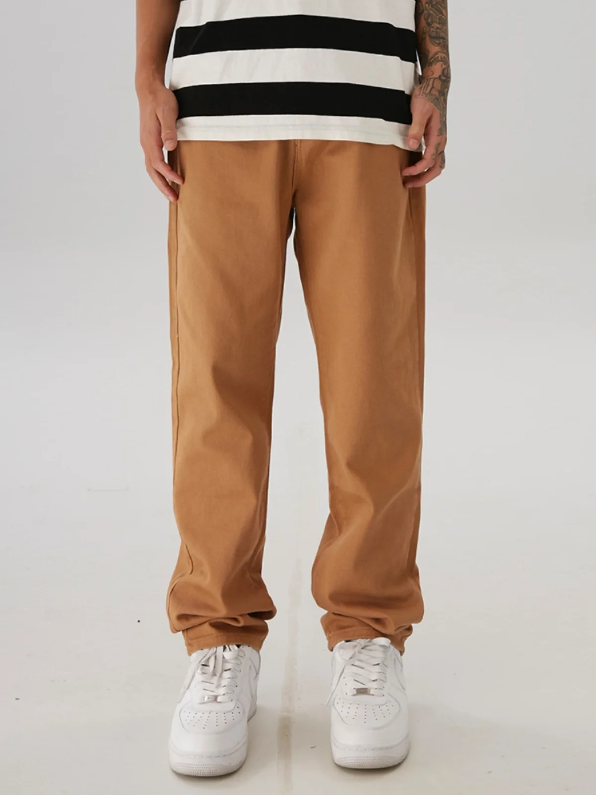 Zuid-Amerikaanse Sle Casual Retro Hip Hop High Street Jeans Heren Gothic Tekst High Densi Borduren Losse broek met rechte pijpen