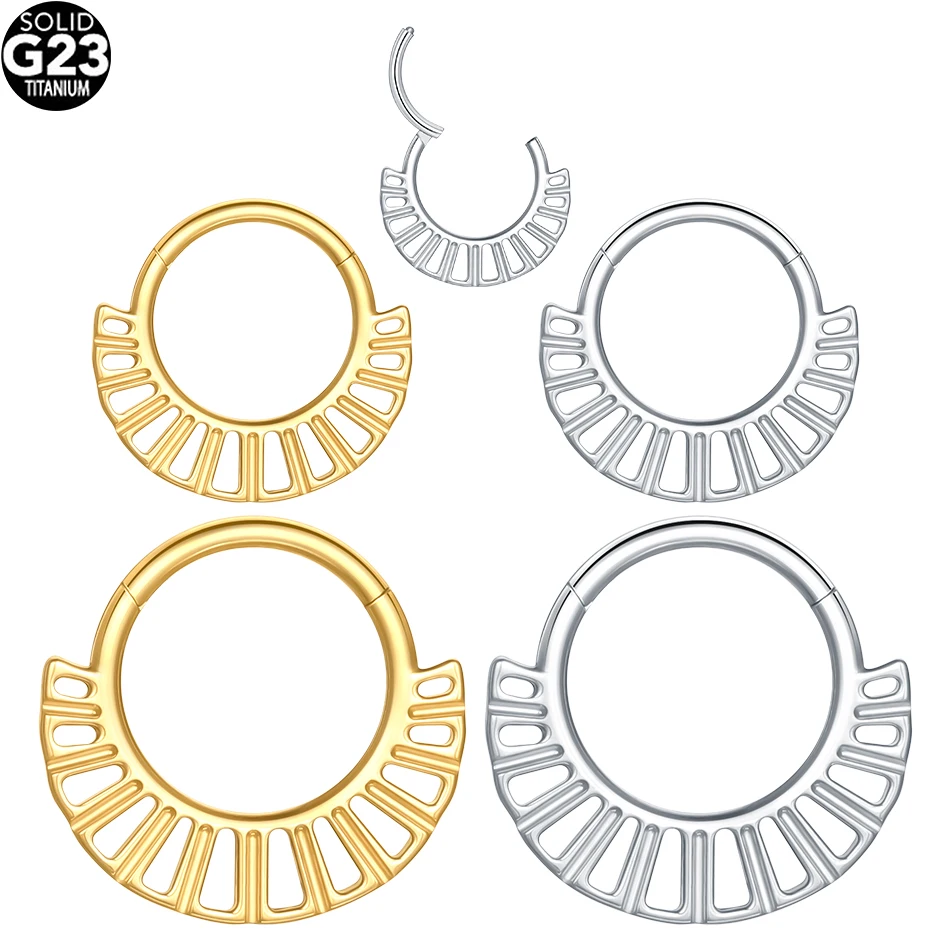 

1 шт. G23 титановое шарнирное сегментное кольцо в носу, перегородка-кликер, серьги-кольца Daith для женщин, пирсинг хряща козелка, украшения для тела