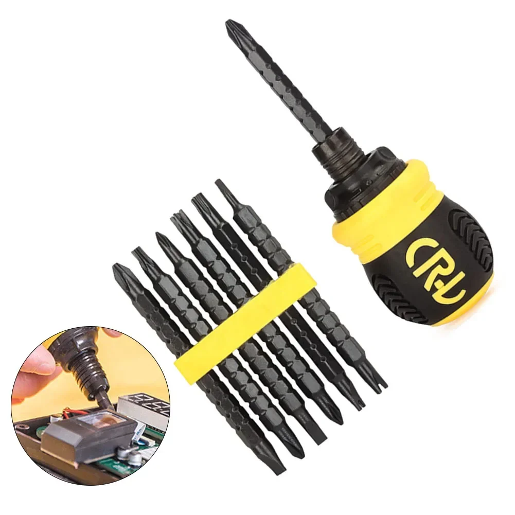 Ratchet Screwdriver Kit Dual-purpose Batch Head 75*40mm 82mm Bit Telescopic Labor-Saving For Disassemble Screws Manual Tools