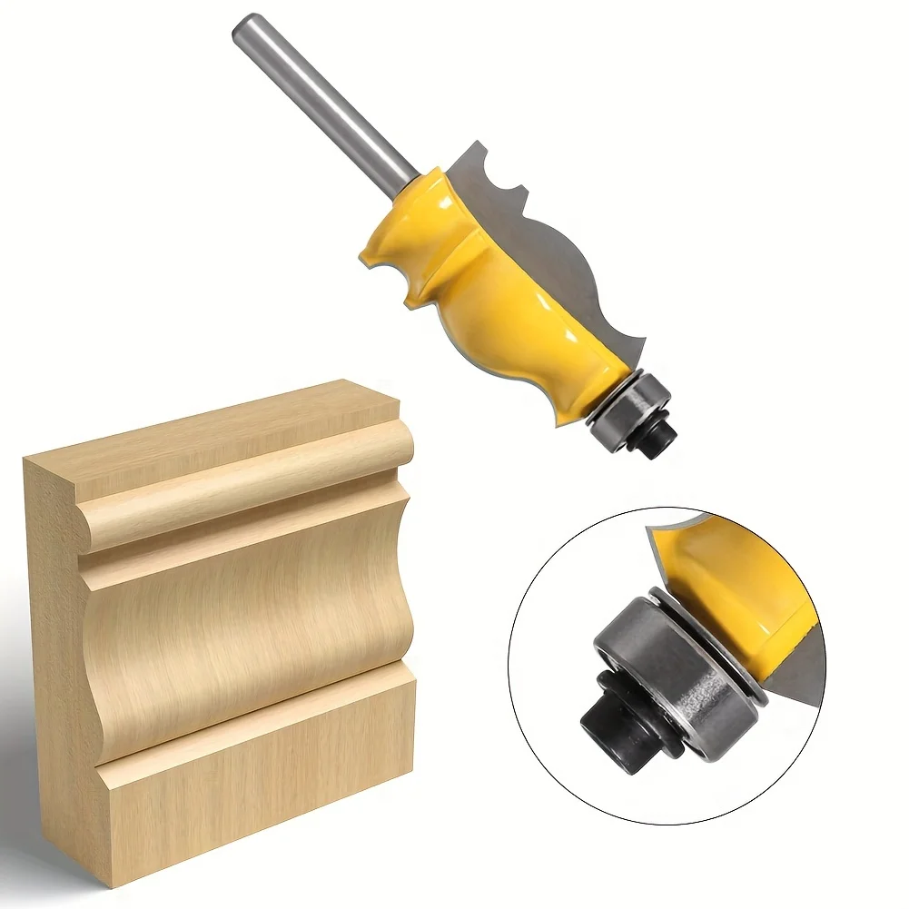 1PC 8mm Shank Architectural Cemented Carbide Molding Router Bit Trimming Wood Milling Cutter for Woodwork Cutter Power Tools