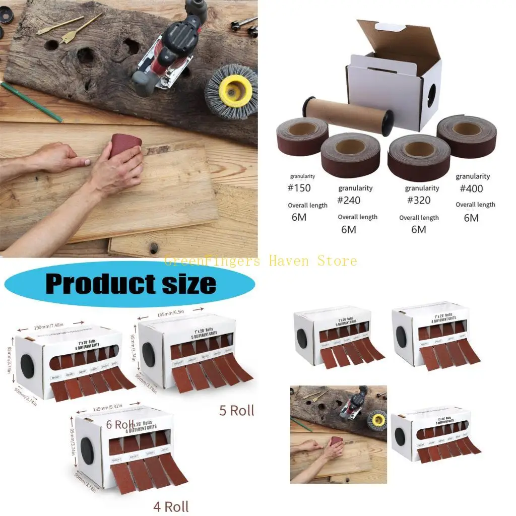 F68D Grits Sandpaper Roll Emery Sanding Belt Drawable 6 Meter 25mm Width Polishing