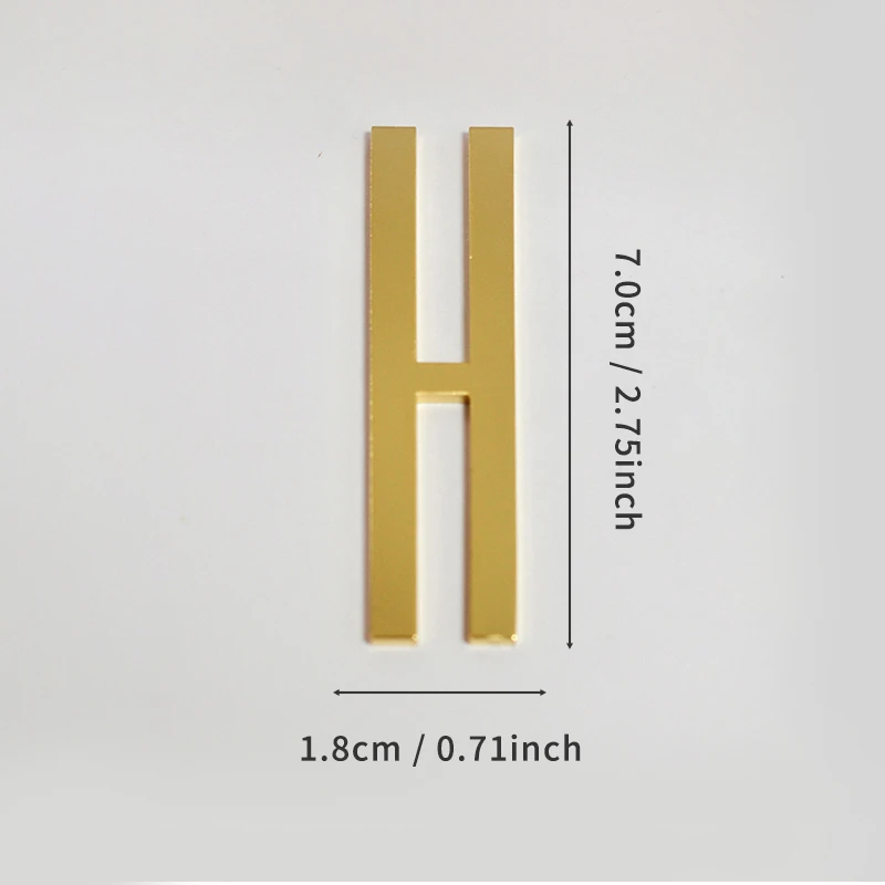Goldene selbstklebende Hausnummern aus Metall mit englischen Alphabet-Buchstaben für Wohnung, Zimmer, Tür, Tisch, Briefkasten, Zahlenaufkleber, 7 cm – Detail 14
