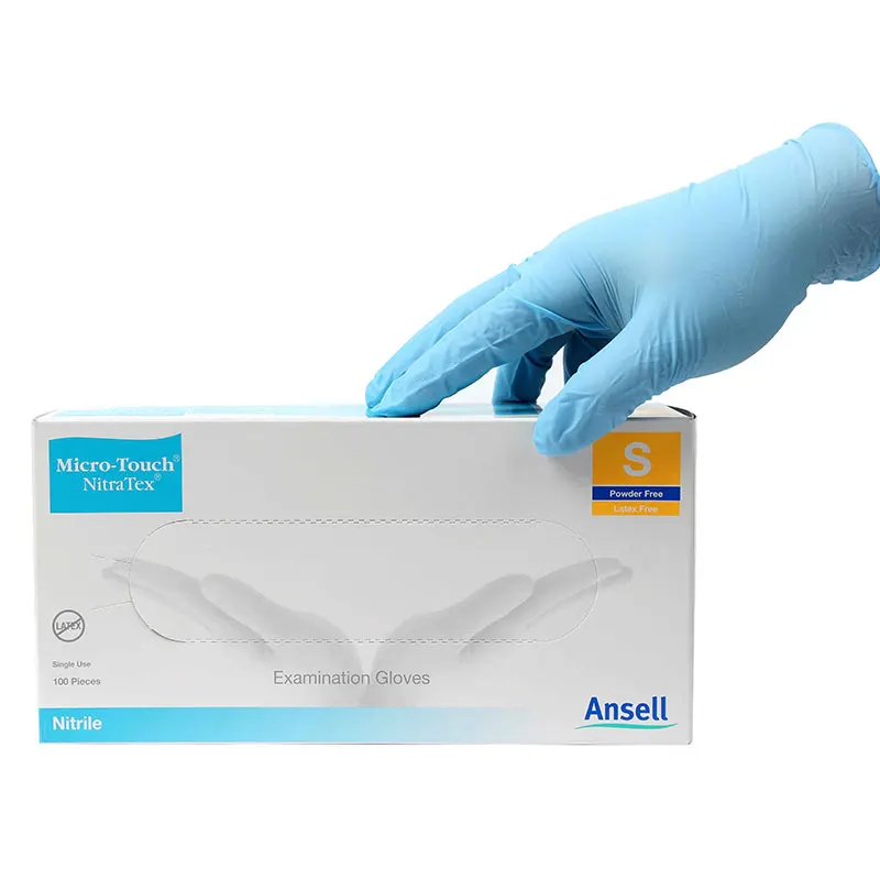 Ansell Micro-Touch NitraTex 447 Nitrile Examination Gloves  100% Nitrile Lab exam Gloves