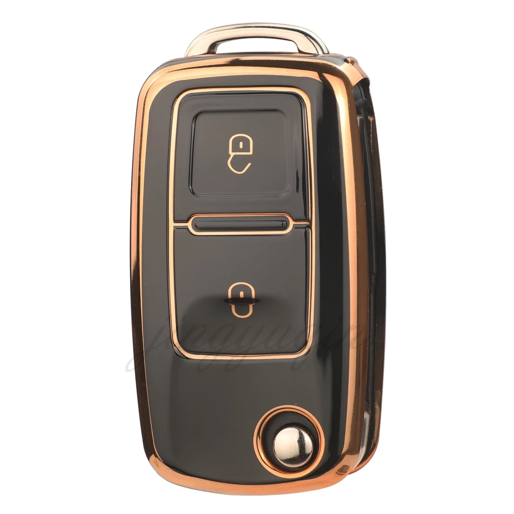 Jingyuqin Remote Autos chl üssel TPU Abdeckung Fall für VW Volkswagen MK4 Bora Golf 4 5 6 Jetta Passat Polo Touran Sitz Skoda 2 Knopf