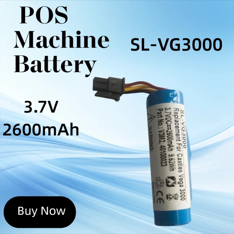 

3.7V 2600mAh for Castles Vega 3000 40100023 V3M2 POS Machine Battery
