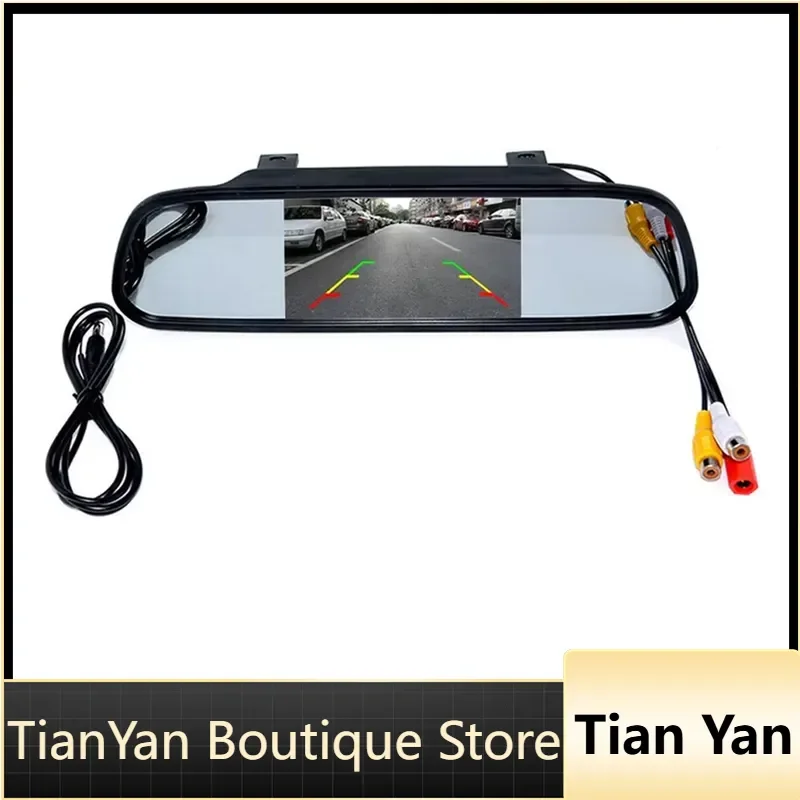 EE1 for Universal 4.3 Inch TFT LCD Rearview Mirror Monitor 800x480 Resolution A/V Input Car SUV Backup Camera 12-24V Clip-On