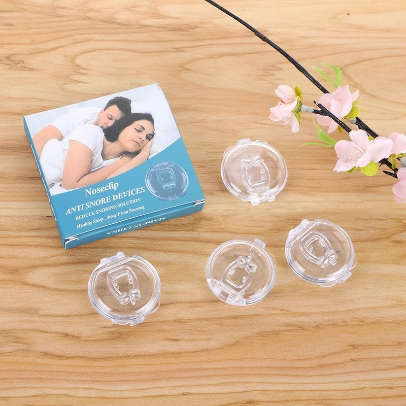 

Anti Snore Stop Snoring Nose Clip Portable Silicone Magnetic Sleep Tray Sleeping Aid Improve Sleeping Easy Breathe Health Care