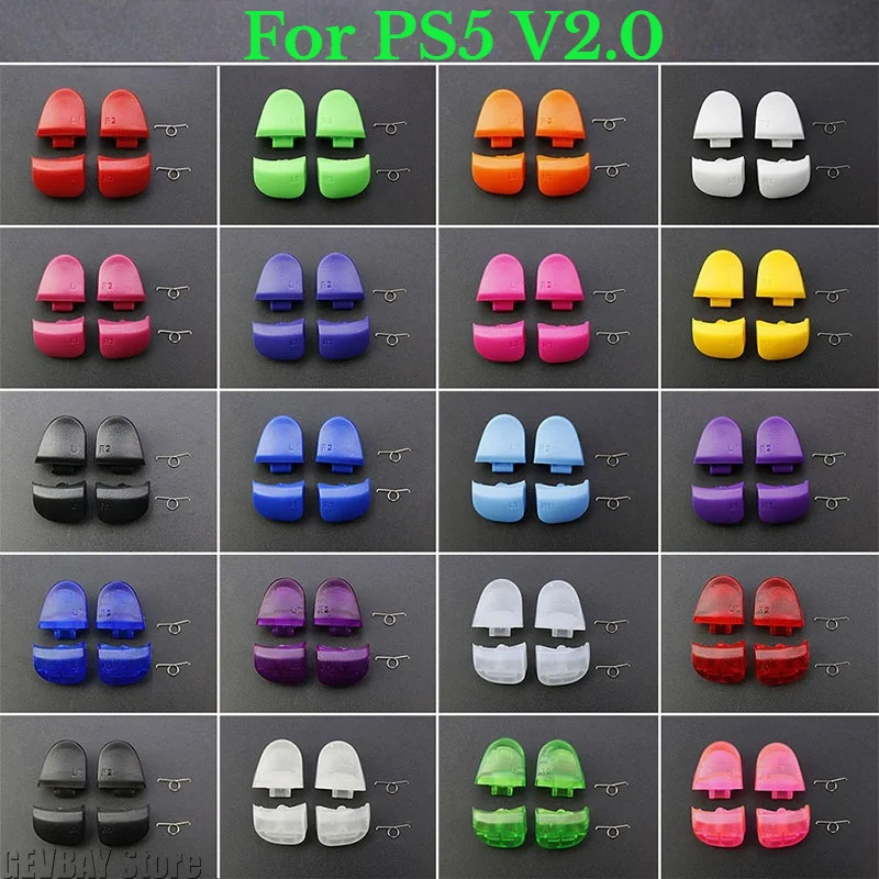 For PS5 V2.0 BDM‑020 Controller Color Button Set R1 L1 R2 L2 With Spring DIY Repair Replacement Accessories