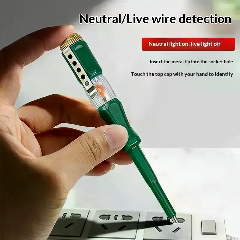 4PC 100-500V Screwdriver Voltage Tester Pen Neon Test Light with 2.5mm Slotted Bit Screwdriver for Electric Circuit Tool