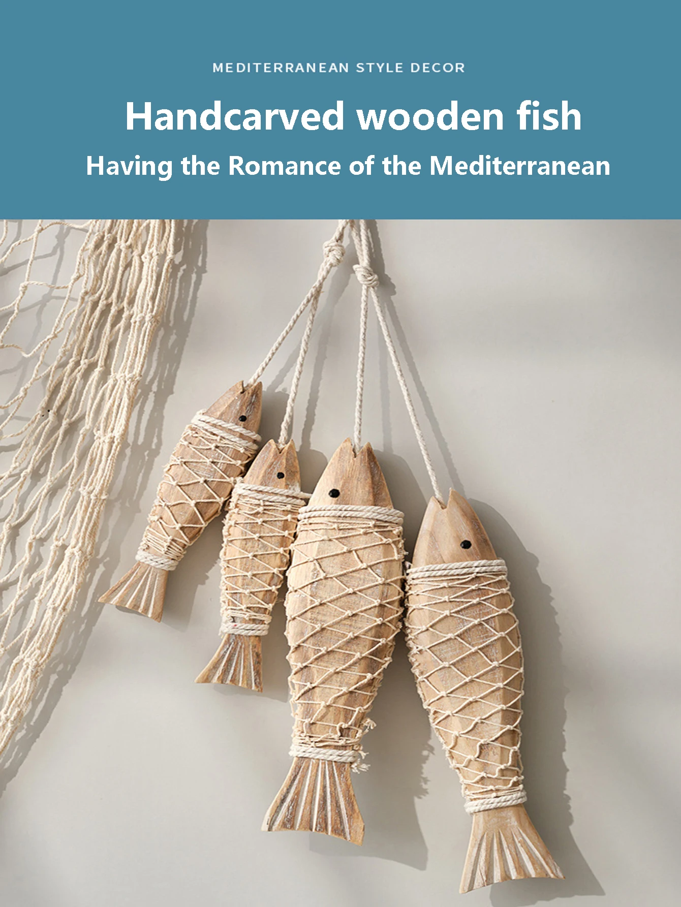 

Средиземноморские креативные винтажные деревянные рыбки: старинные настенные украшения, резные деревянные антикварные рыбки малого размера