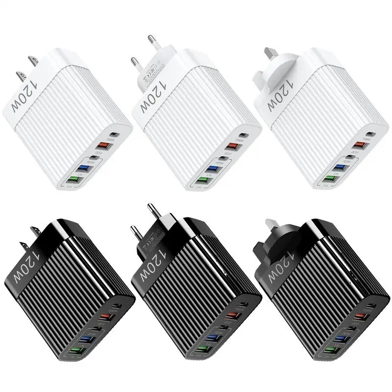USB-адаптер, 120 Вт, несколько портов, зарядное устройство, станция быстрой зарядки, концентратор, портативная зарядная розетка типа C для мобильных телефонов