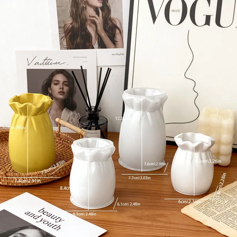 DIY lucky bag vase made of silicone mold and epoxy resin suitable for illustration container decoration aromatherapy and storage