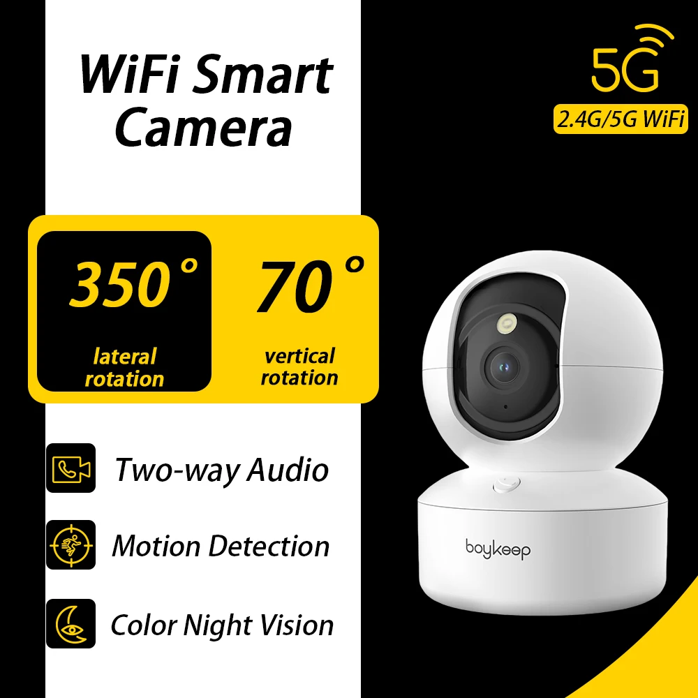 BoyKeep 3MP 5G/2.4GHz WiFi intérieur sécurité à domicile IP intelligent bébé moniteur caméra suivi automatique 24/7 caméra de Surveillance vidéo