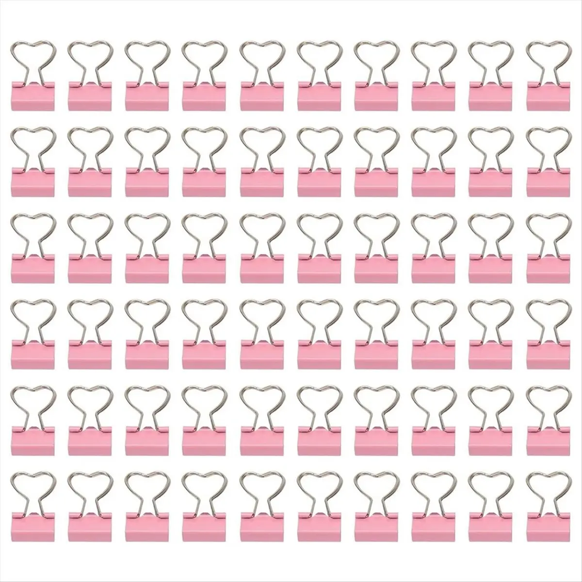 【Best Seller】60 Pcs Metal Binder Clips with Heart Shaped Handle Heart Shape Binder Clips Heart Hollow Out Metal Binder Clips Pin