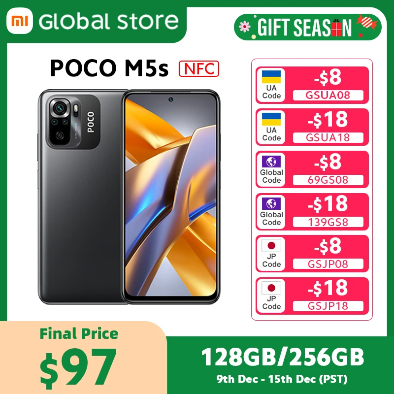 POCO M5s Global Version 128GB / 256GB MTK G95 64MP Quad camera 6.43