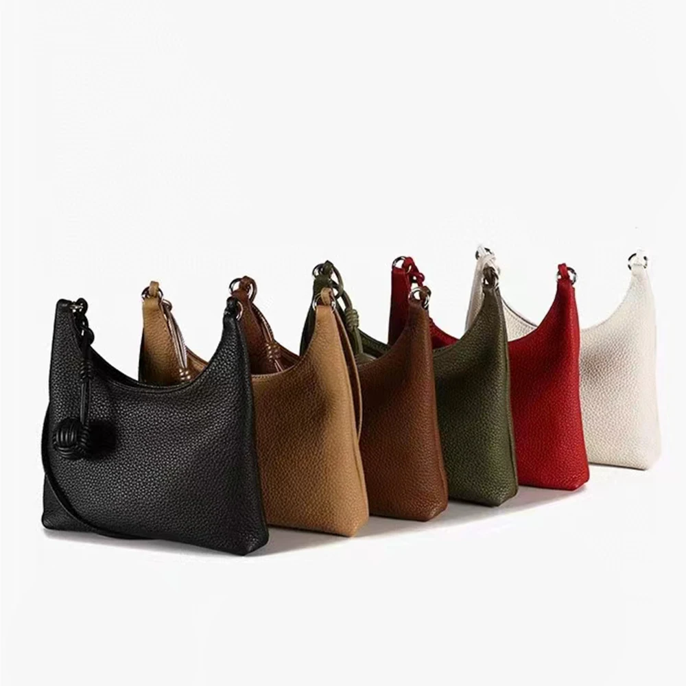 Luxury Designer Women Single Shoulder Bag Custom Name Female Bags Armpit Purse Handbag Elegant Cowhide Daily Lady Tote Sling Bag