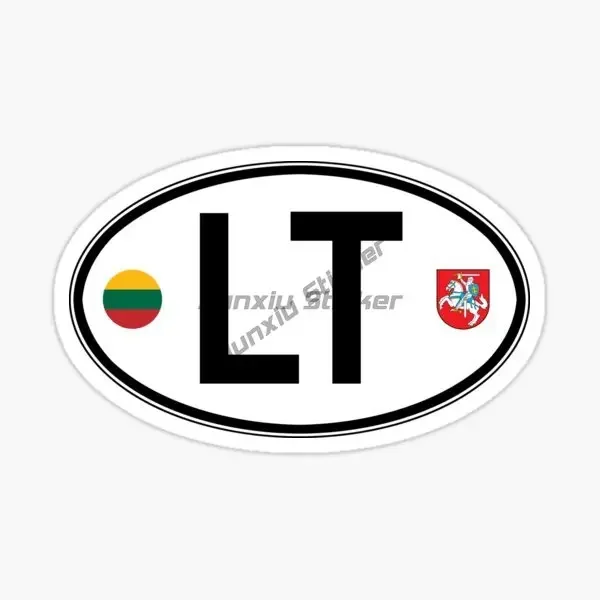 Lithuania LT Flag Map Emblem Creative Sticker for Decorate Car Bicycle Motorcycle Helmet Window Fridge Wall Decal Accessories