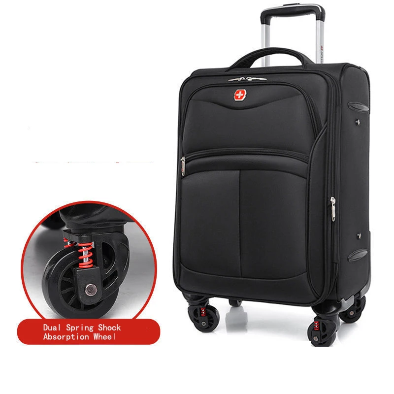 

Чемодан из ткани Оксфорд 20-32 дюйма, вместительный чемодан на колесиках, расширяемая дорожная сумка с двойными пружинными амортизирующими колесами