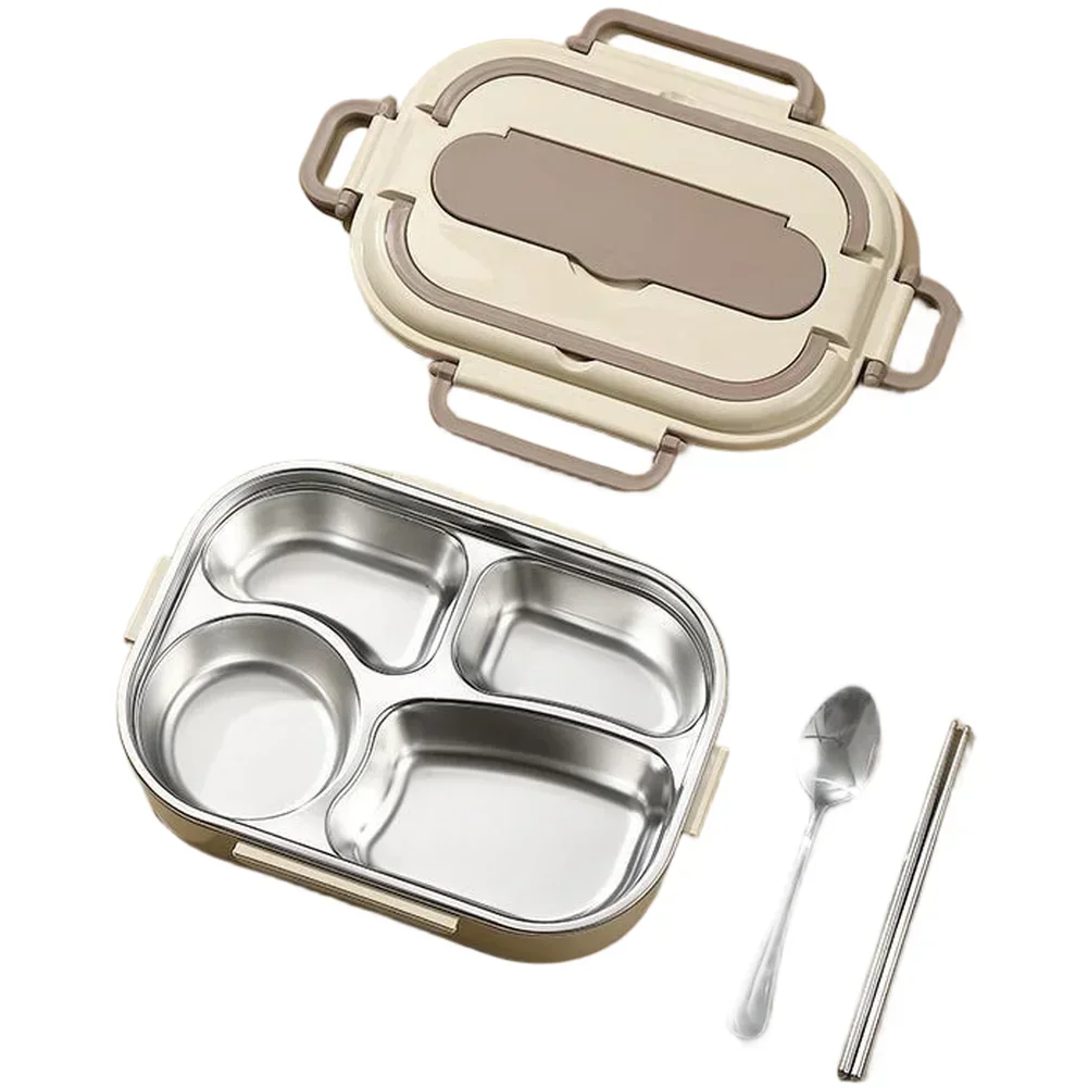 

Leak Proof Stainless Steel Lunch Box with Multiple Compartments Microwave Safe for Kids Portable Lunch Container