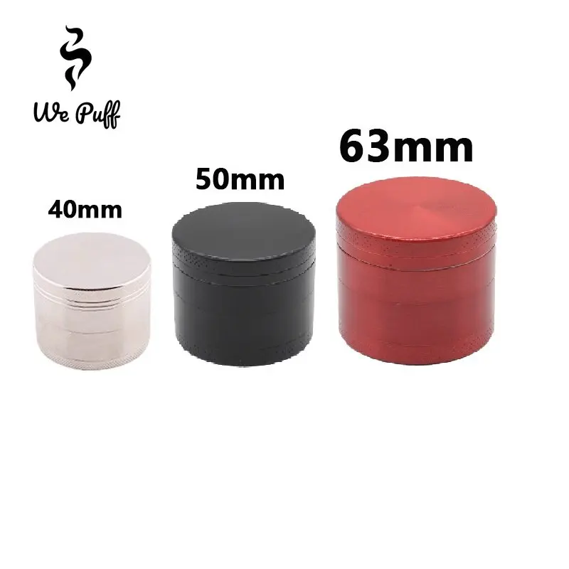 WE PUFF 4 Layers 50/63mm Manual Tobacco Grinder Spice Mill Zinc Alloy Herb  Herbal Crusher Grinders for Smoking Accessories