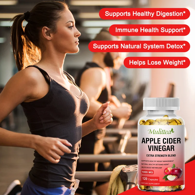 Mulittea 3X Fat Burner Apple Cider Vinegar Capsules Natural Digestion for Metabolism Detox Support Body Sculpting Flat Belly