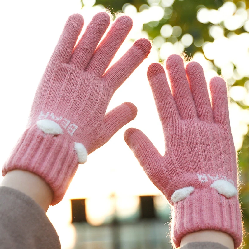 Luvas de malha à prova de frio para homens e mulheres, caxemira quente, tela sensível ao toque, ciclismo, ciclismo ao ar livre, inverno