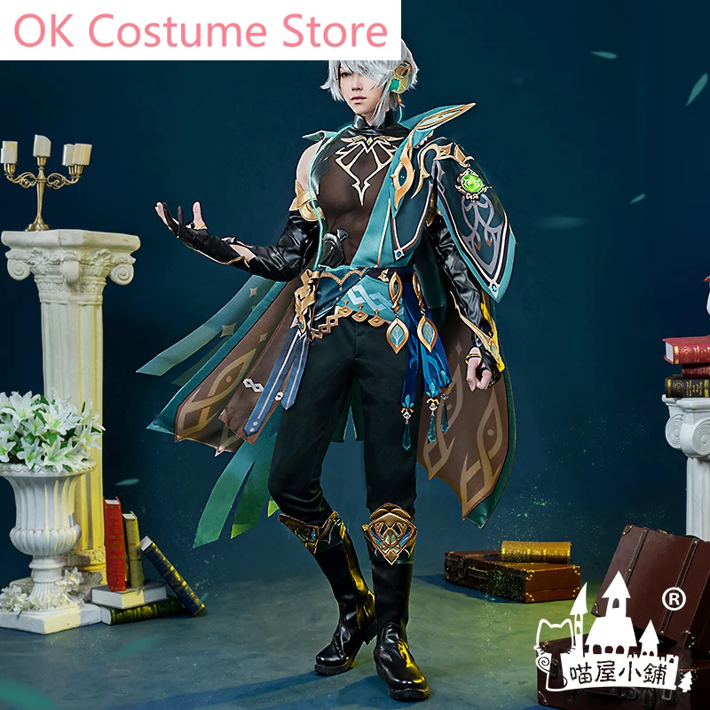 Anime! Genshin Impact Alhaitham Game Suit Gorgeous Uniform Cosplay Costume Halloween Carnival Party Role Play Outfit Men