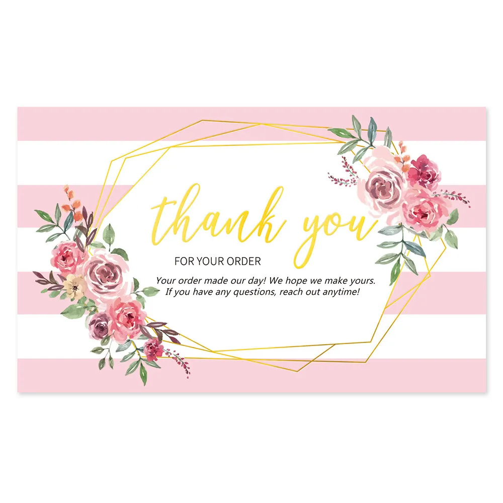 10-30Pcs/pack Thank you Card Foil Gold Card Thank you For your Supporting my Small Business Card Small Shop Gift Decorative Card