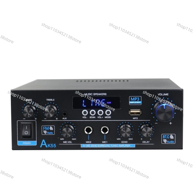 AK-55 Digital and Bluetooth USB Flash Drive Amplifier Two-channel Power Amplifier