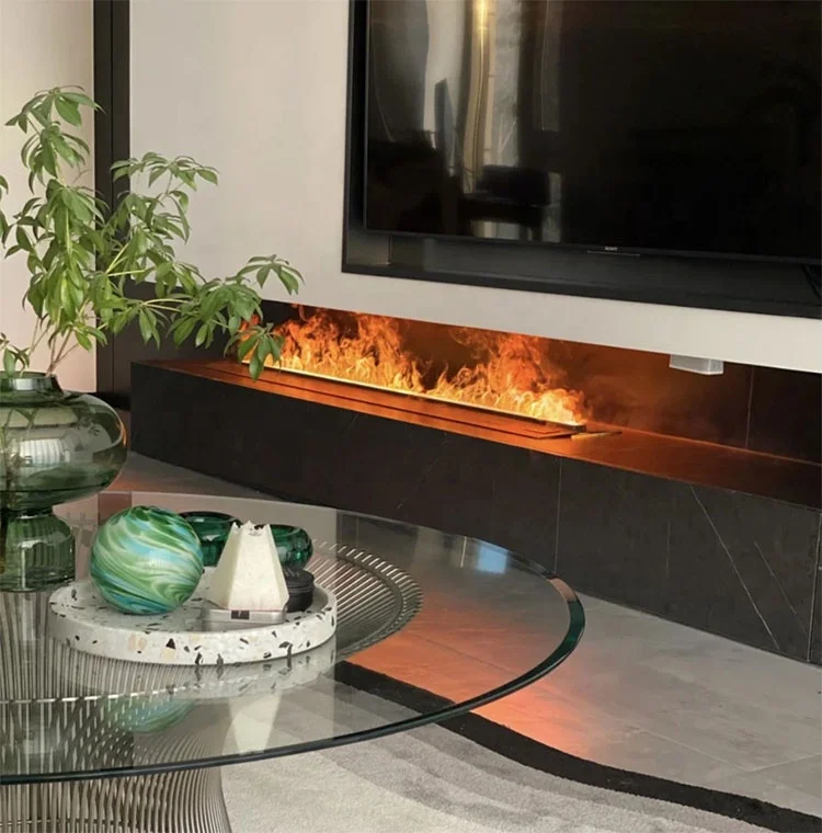 3D Water Vapor Fireplace 1500mm Electric Insert 7 LED Flame Colors Vapor Steam Water Fireplace 2000mm Electric