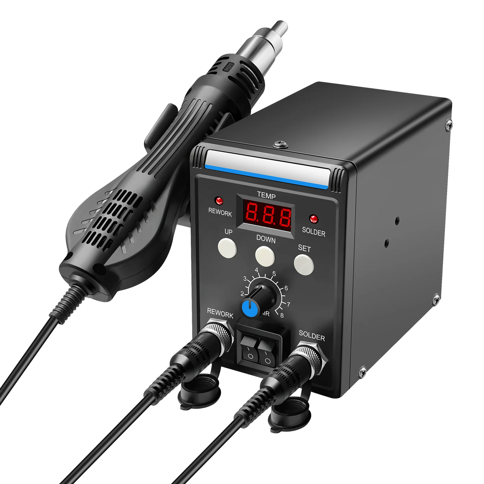 Soldering Iron Kit, Hot Air Gun & Soldering Station,Adjustable Temperature Digital Display 100°C-500°C Soldering Iron Kit image 3