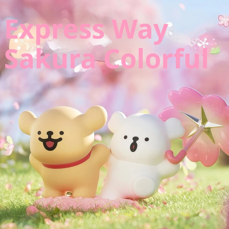 Caja ciega de perro Sakura de la serie Maltese Joyful Spring, bonito cachorro romántico, sorpresa, colección misteriosa, modelo de juguete, regalos para coleccionistas