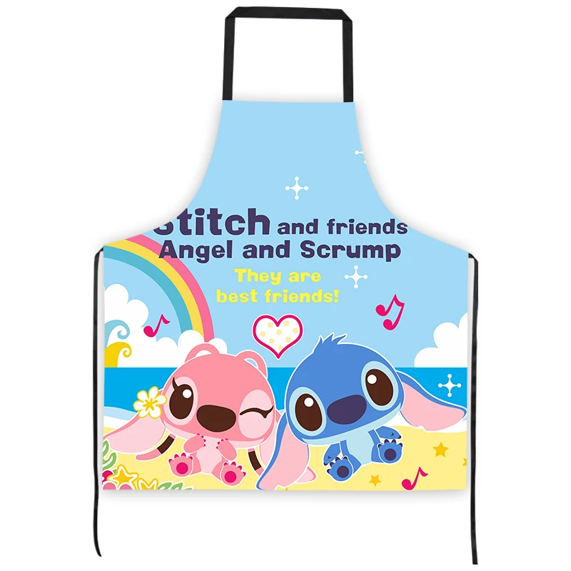 Miniso Disney Stitch Print Kitchen Cooking Apron Polyester Waterproof Oil-Proof for Woman Avental De Cozinha Delantal Cocina