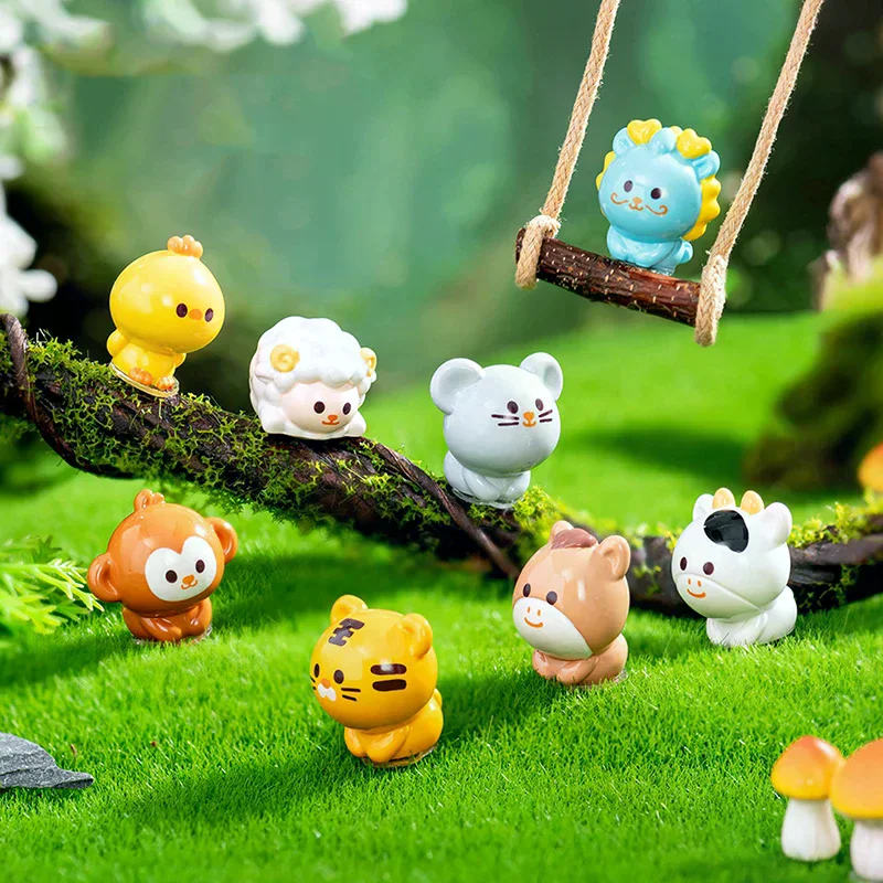 Miniature Chinese Zodiac Figurines, Miniature Landscape Decorations, Miniature Desktop Ornaments, Garden Decoration Accessories