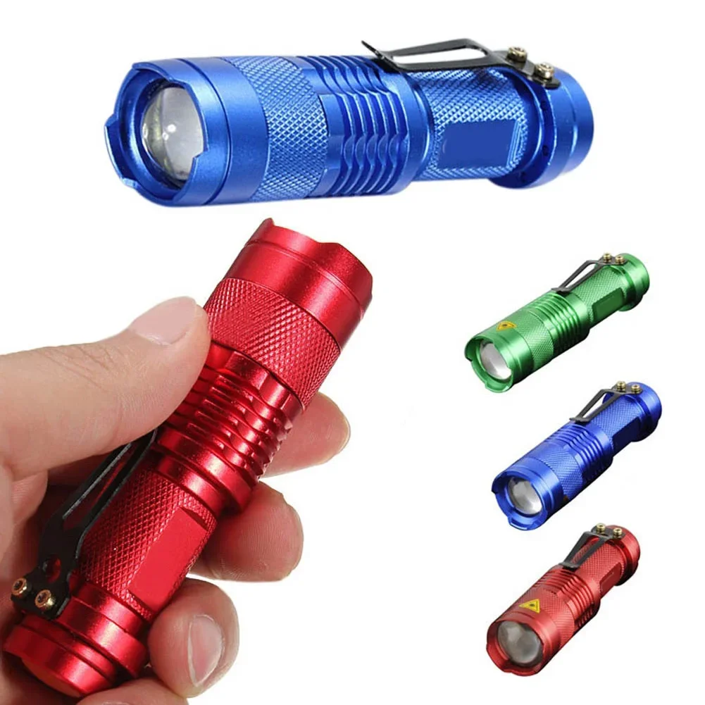 1PC/10PC Portable LED Flashlight 2000 Lumen Penlight Lamp Waterproof Adjustable Zoom Focus Flashlight Torch Lamp AA/14500
