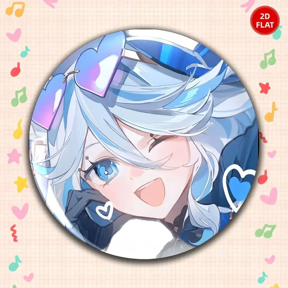 2026 Latest Classic 2D FLAT Gorgeous Round Anime Plastic Brooch Pin Unisex Cartoon Lapel Badge Fun Gift For Friends Relatives
