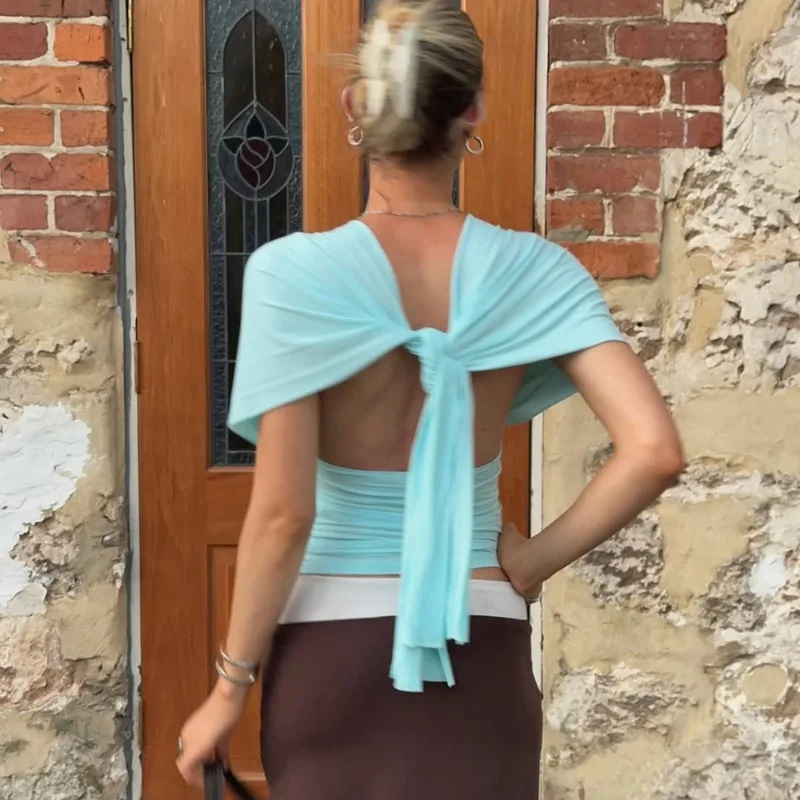 

Talenza Summer Women's Camisole Tops Fashion Sexy Lace-Up V-Neck New Fit Blouse Tops Party Vacation Chic Casual Women's Clothes