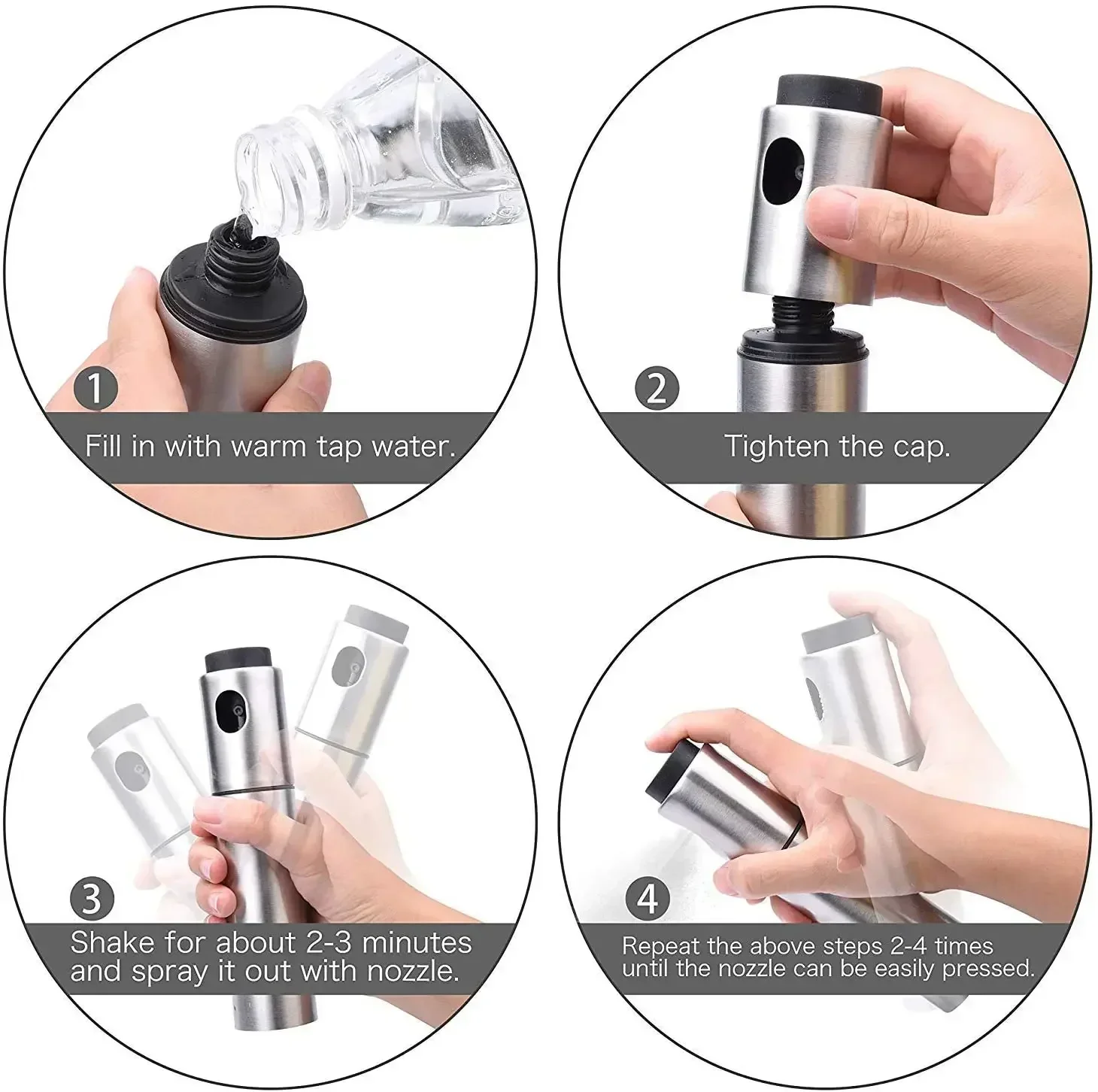 100ML BBQ Baking Olive Oil Spray Bottle 304 Stainless Steel Spray Bottle Vinegar Spray Bottles Sprayer Seasoning Bottle Kitche
