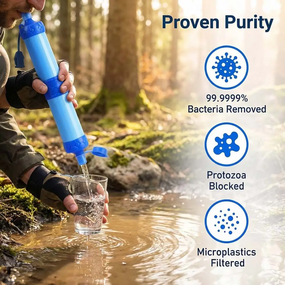 Mini Mini Water Filter Straw Purifier Direct Drinking Purification Water Filter Survival Straw Drinking Water Filtering Straw