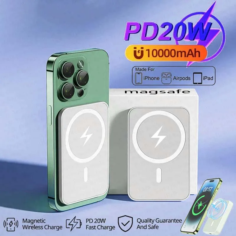 باور بانك مغناطيسي 20000 مللي أمبير في الساعة لاسلكي PD 22.5 وات شاحن سريع لبطارية Magsafe المساعدة المحمولة لهاتف Iphone 17 16 15 14 Xiaomi