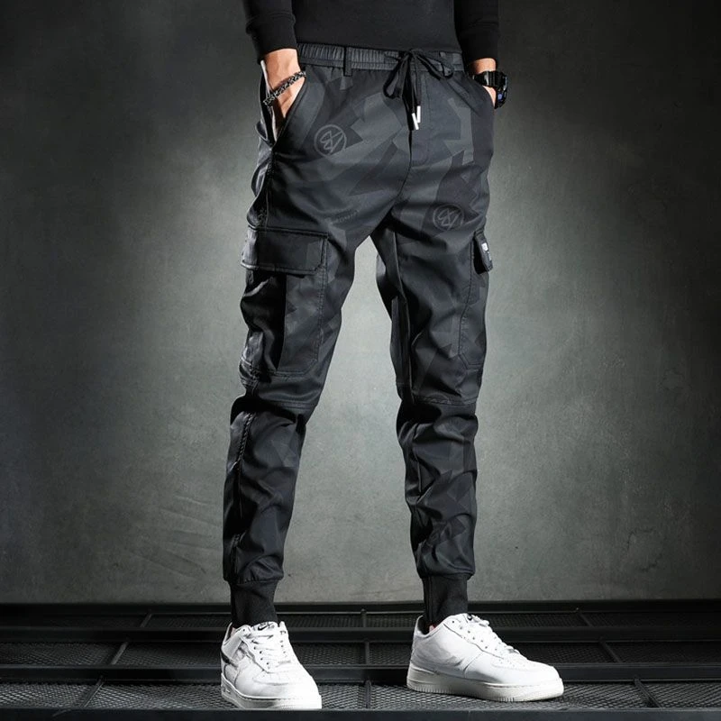 Trousers Man Black Spring Summer Pencil Cargo Pants for Men Cheapest Fashion Long Casual Aesthetic Korean Style Luxury Nylon Emo