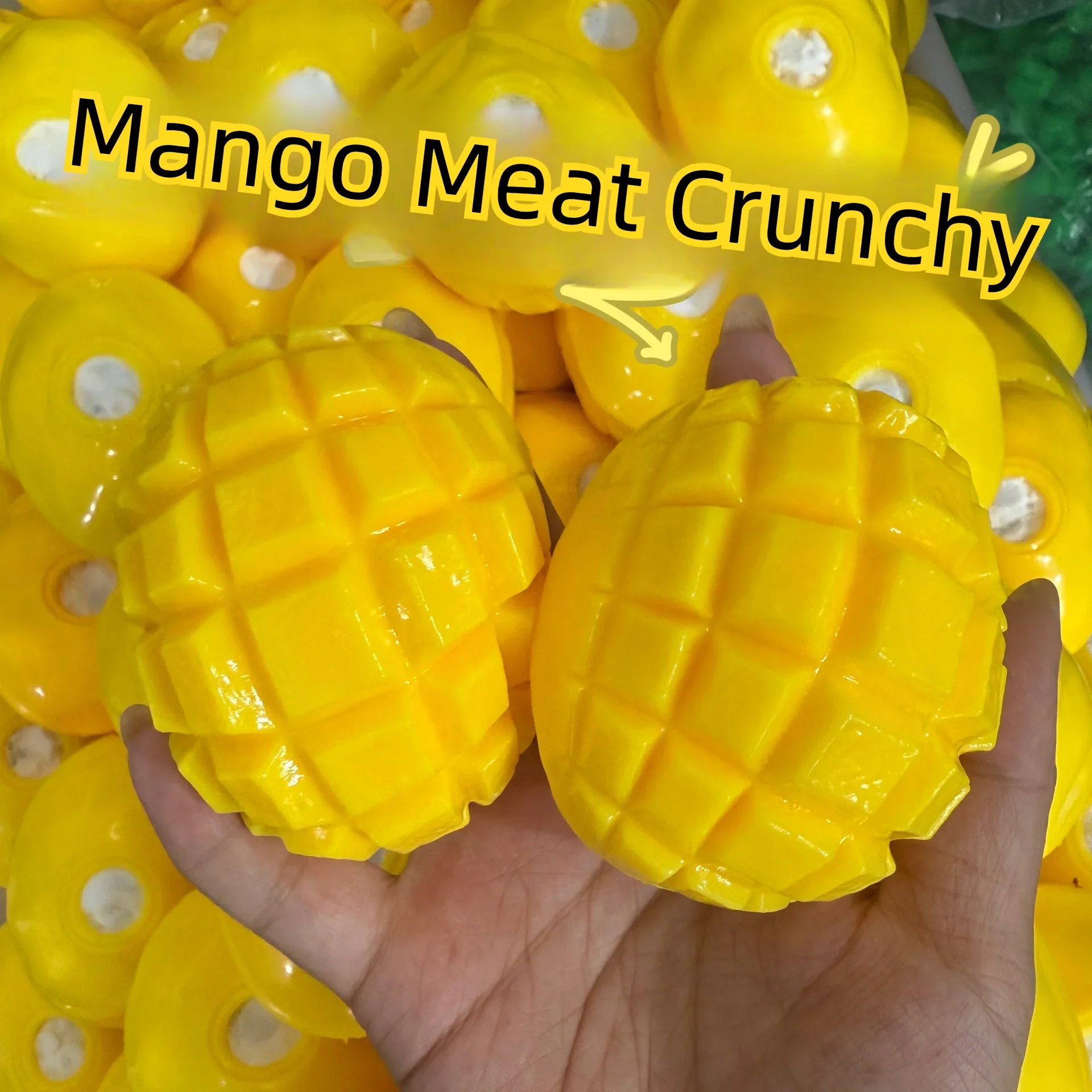 Mango meat Squishy Stress Ball Fidget Toy Crunchy Squeeze Toy Round Blocks Filled ASMR Anti Stress Release Hand Relax Gift Toy