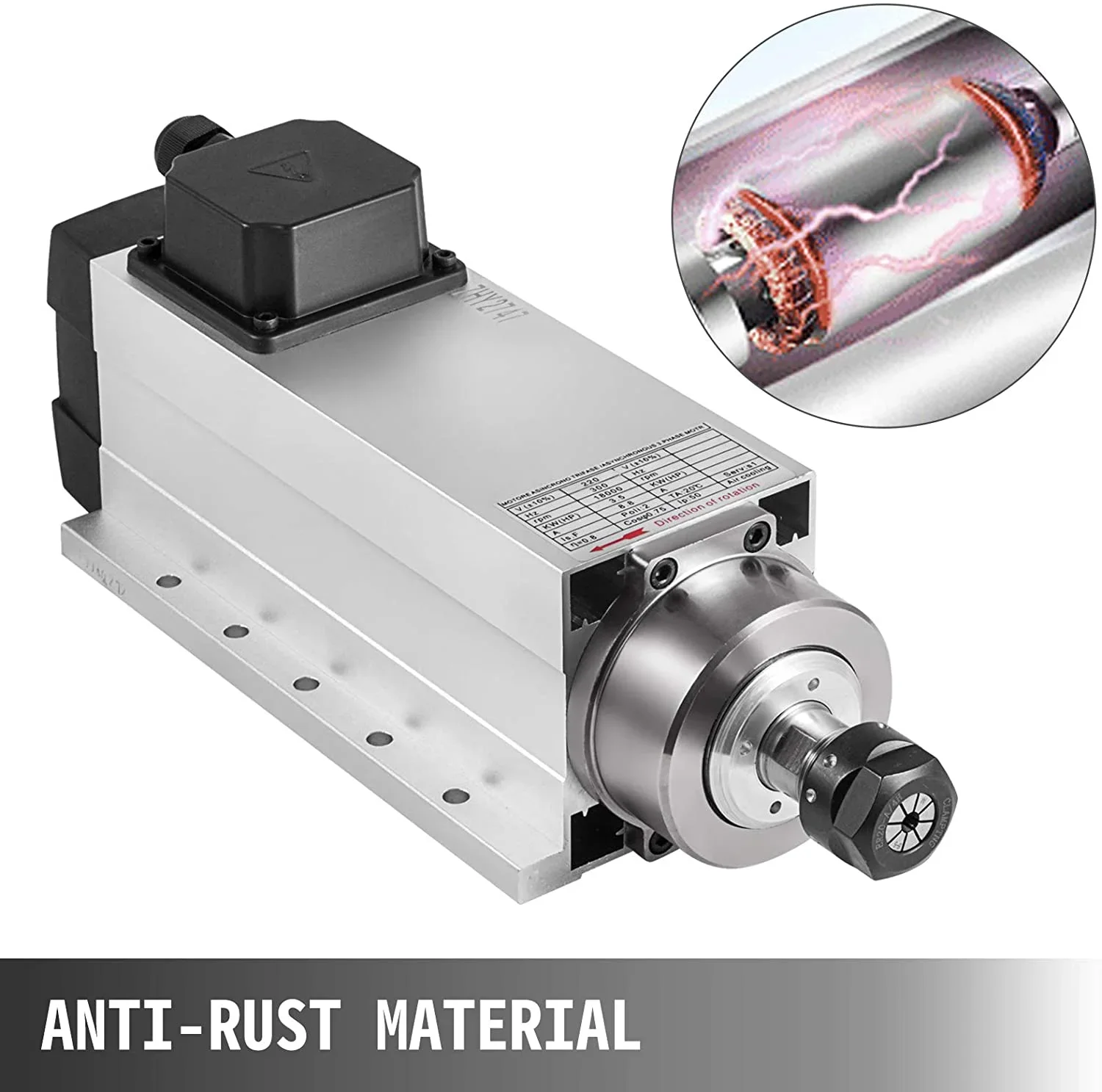 High Speed 7.5kw spindle motor air cooled sk30 atc vevor 2.2 kw air cooled spindle motor hqd spindle motor 2.2 water cooled