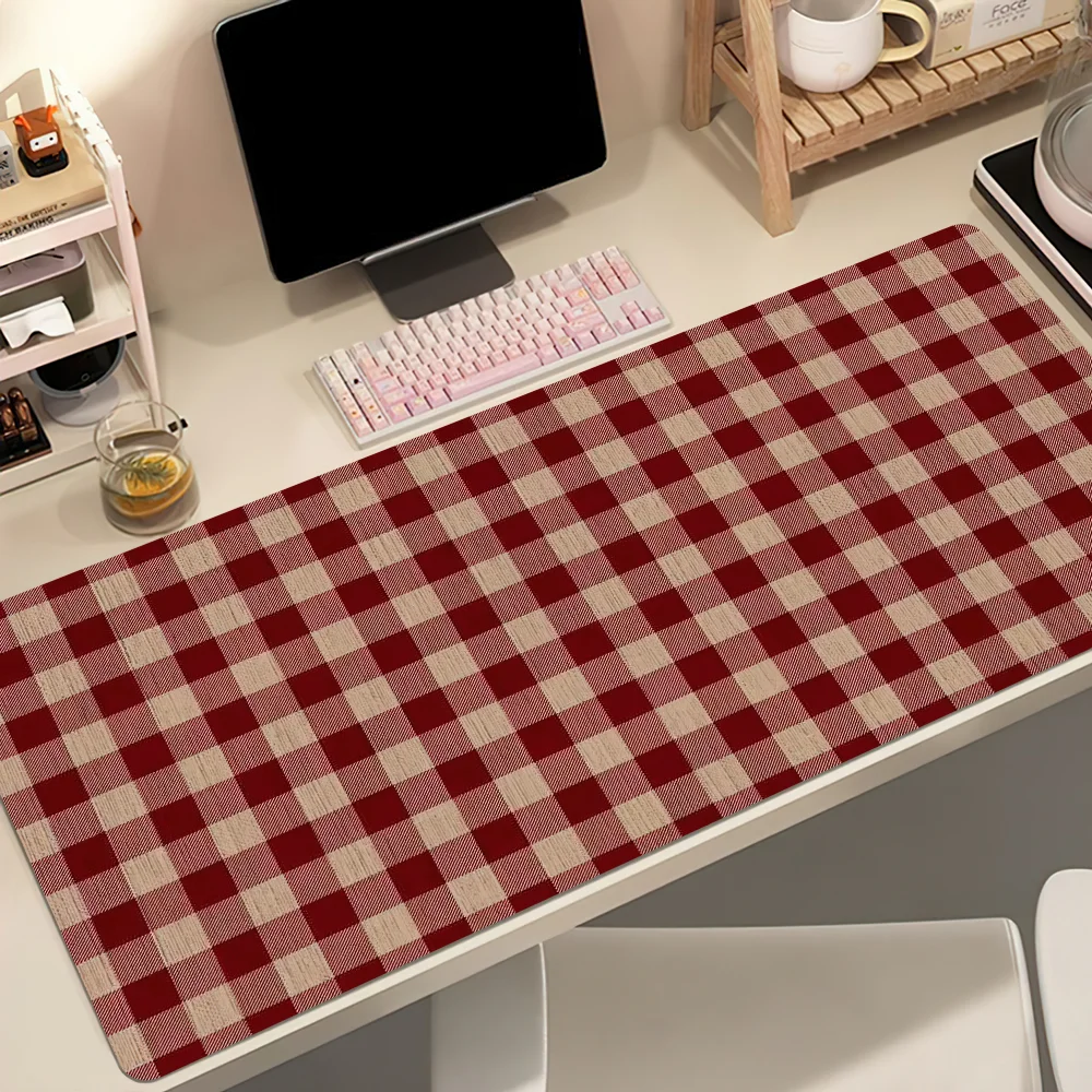 Rustic style Tartan Plaid Mouse Pad Non-slip Thickened MousePad Student Gaming Cushion Large Writing Lockedge Office