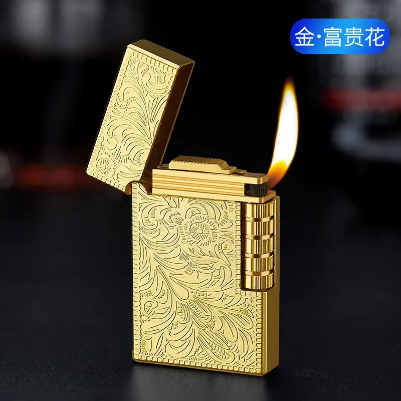 2024 Creative Metal Skull Bright Sound Refillable Gas Lighters Grinding Wheel Flint Tobacco Lighters Men Smoker Gift